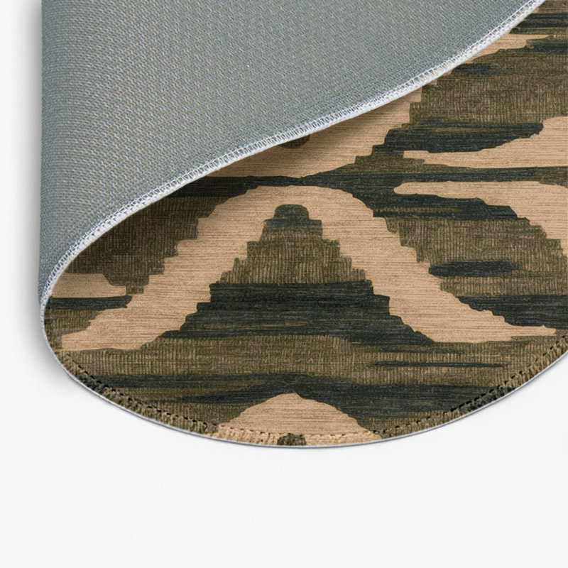 Tapis d'intérieur et d'extérieur brun Nature, Rond 5 pi