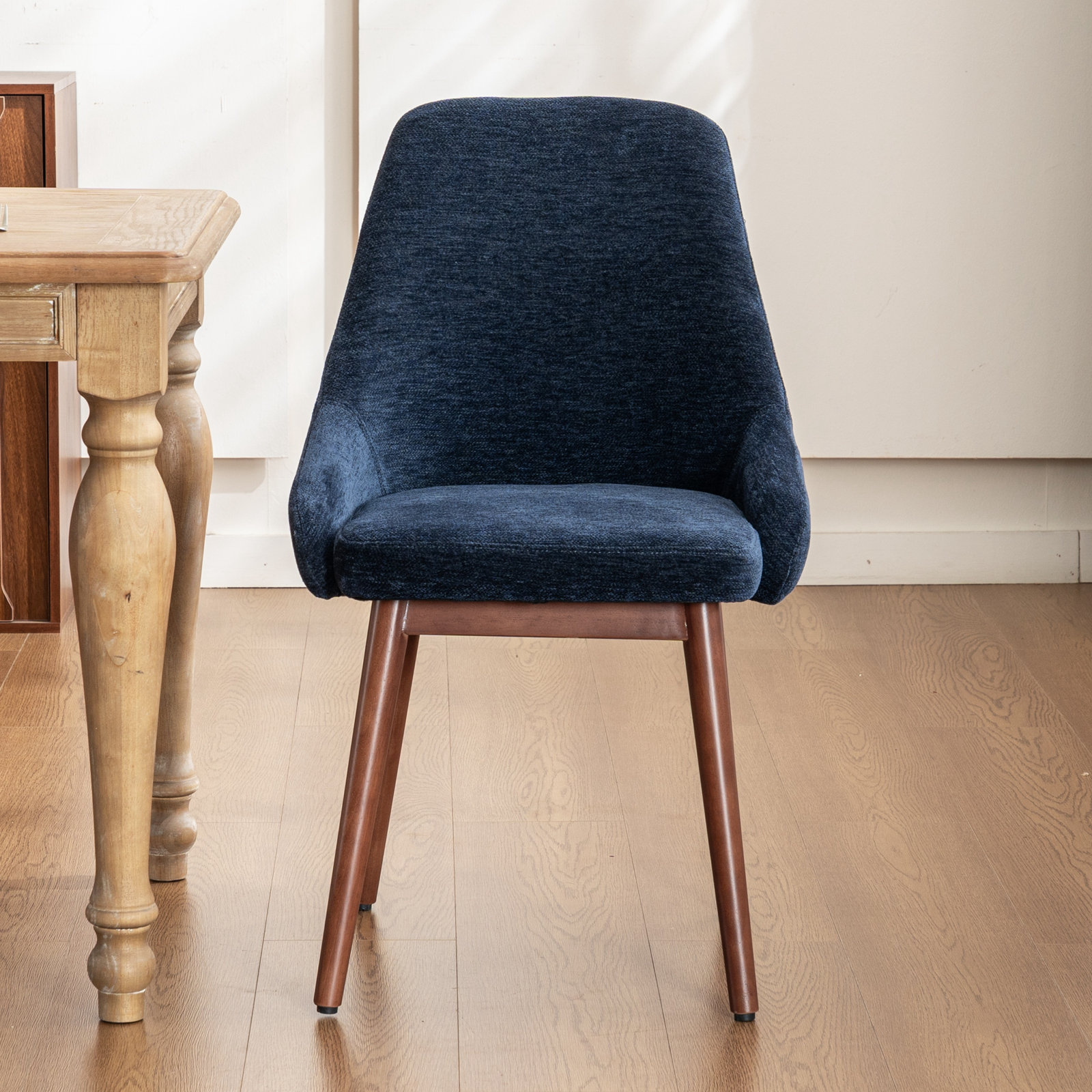 Cervos Dining Armchair, Blue Chenille