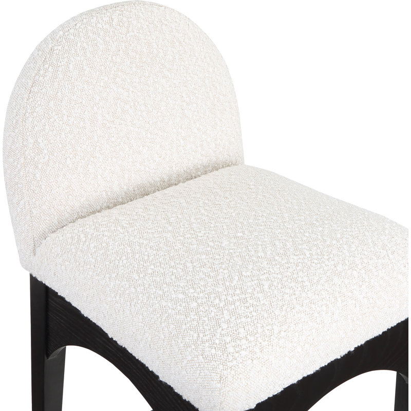 Tabouret de comptoir Waldorf, Noir, noir, noir, noir, Crème Boucle