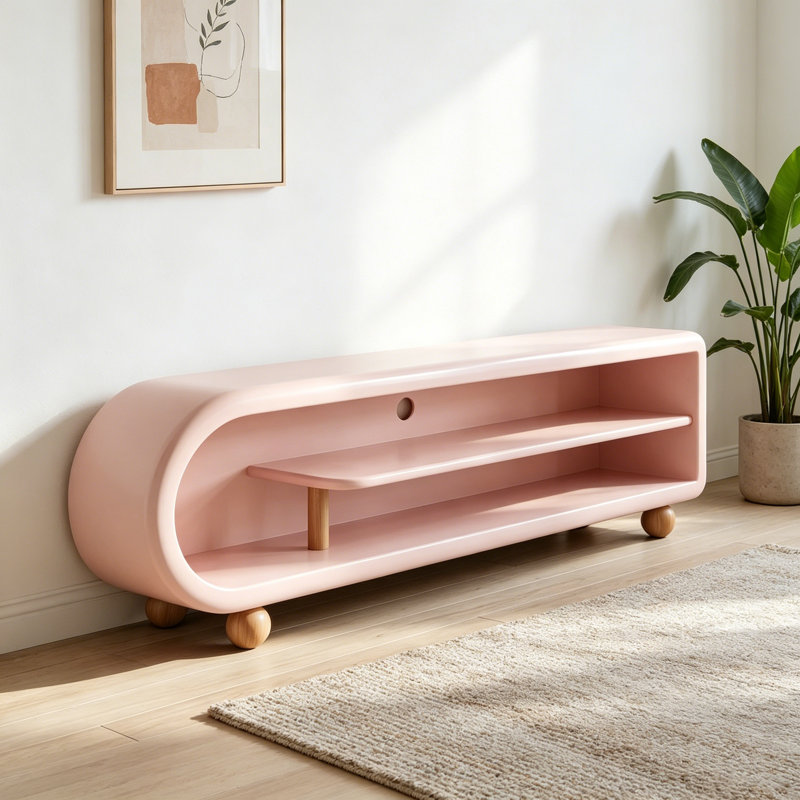 Meuble télé français de style crème français, Rose