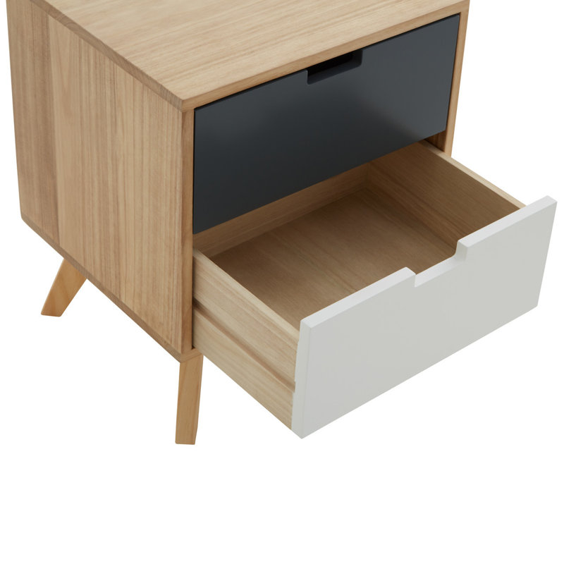 Crooke 42cm W Manufactured Wood Bedside Table