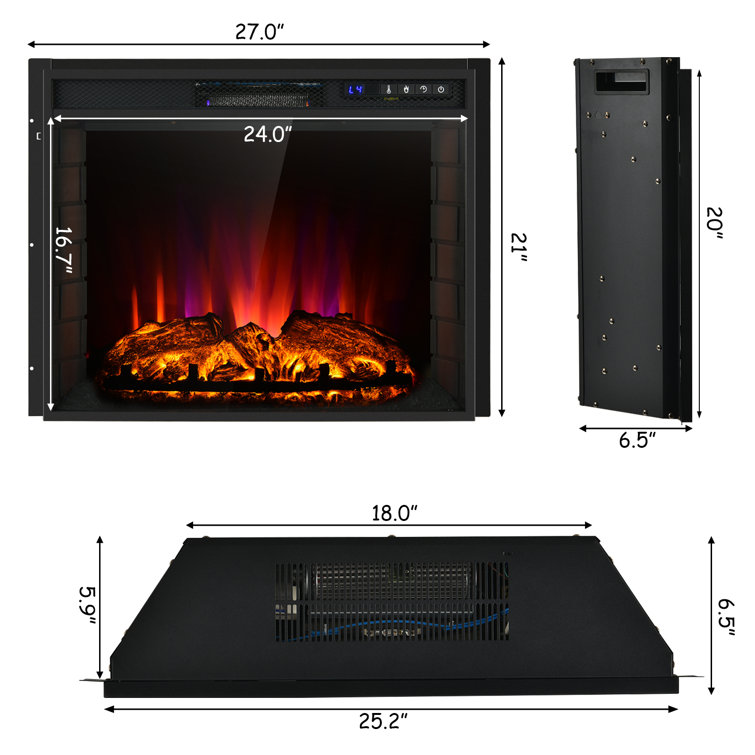 Symple Stuff Masa 27'' W Electric Fireplace Insert u0026 Reviews | Wayfair