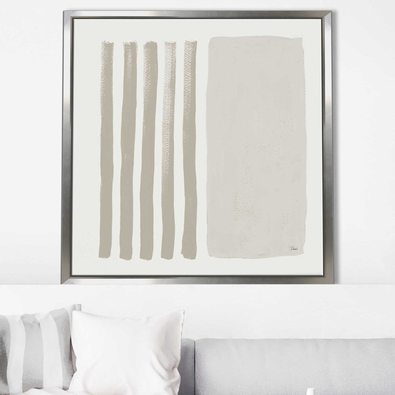 «Gray Vertical Space Abstract (Square)» par Patricia Pinto, reproduction, Cadre flottant argent
