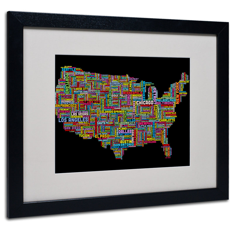 Modern & Contemporary, Black, 16" H x 20" W x 0.5" D