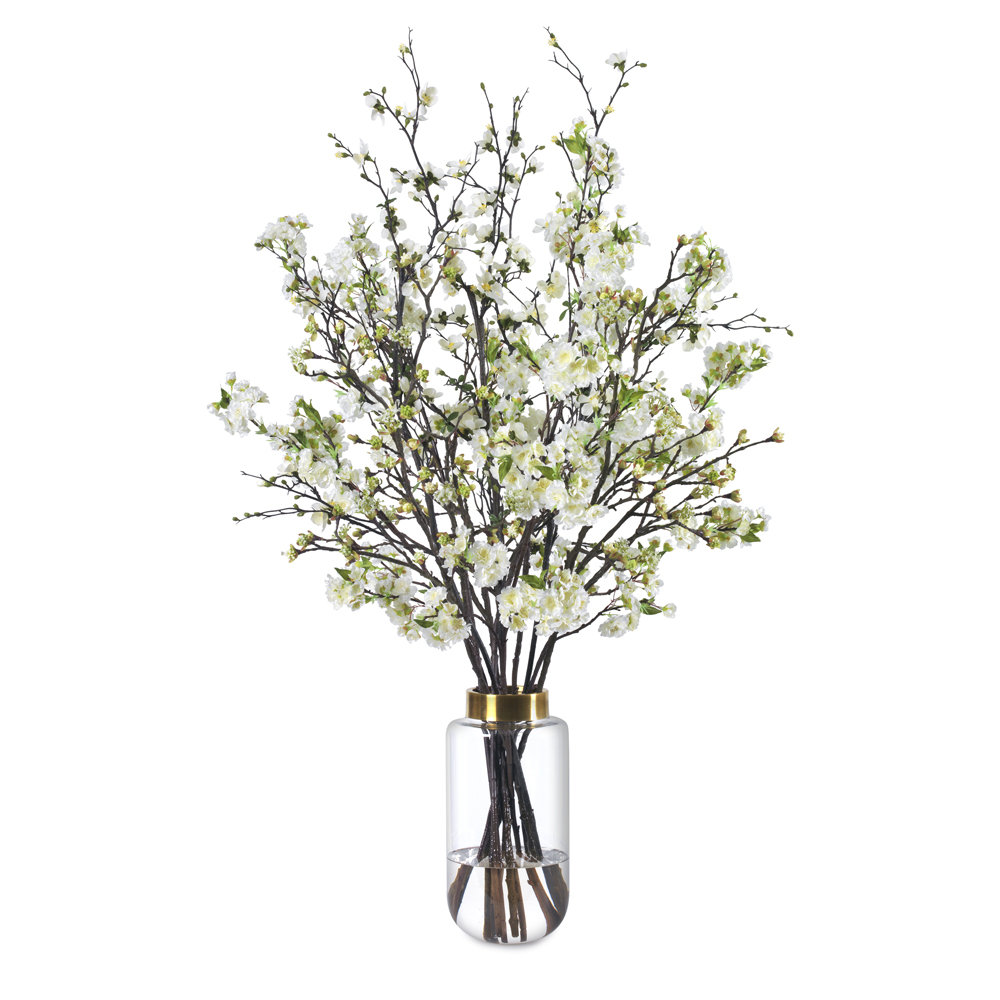 Mixed Blossoms in Glass Vase Diane James Home