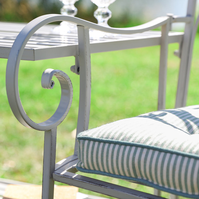 Damorian Metal Outdoor Bench, Grey