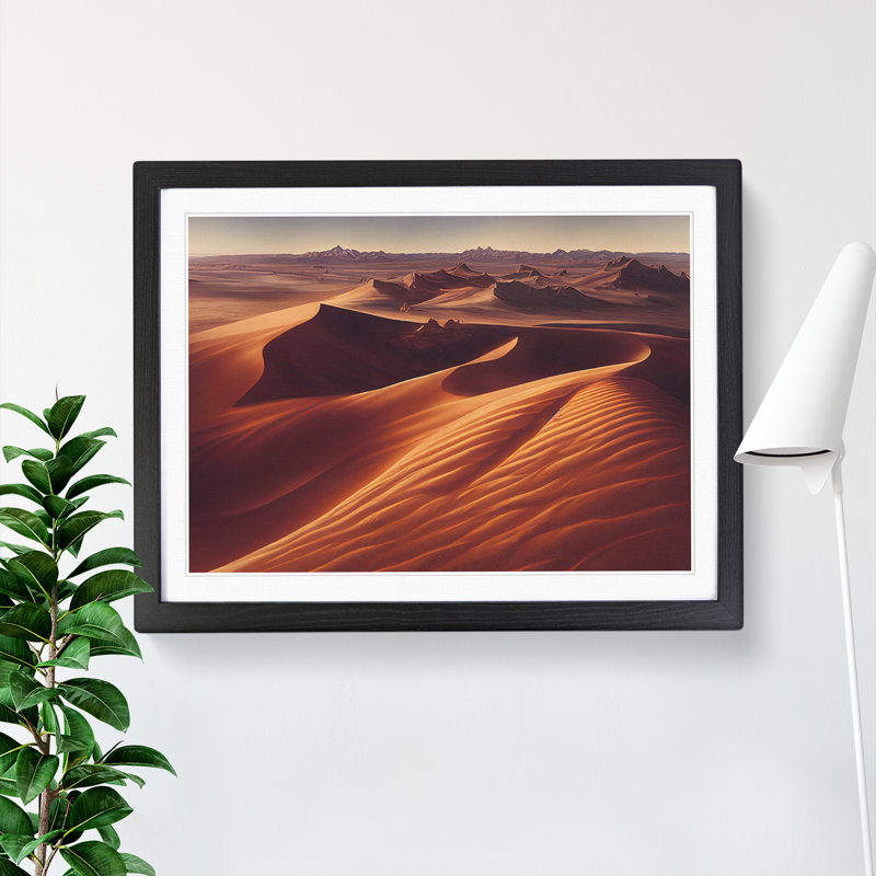 Eye Opening Desert - Single Picture Frame Painting, 25cm H x 34cm W x 2cm D, Black