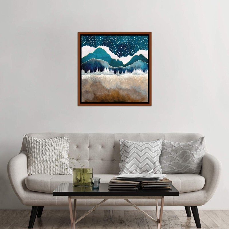 Fin de l'hiver - Imprimé, Cadre flottant brun, H 37 po x l 37 po x P 1,5 po