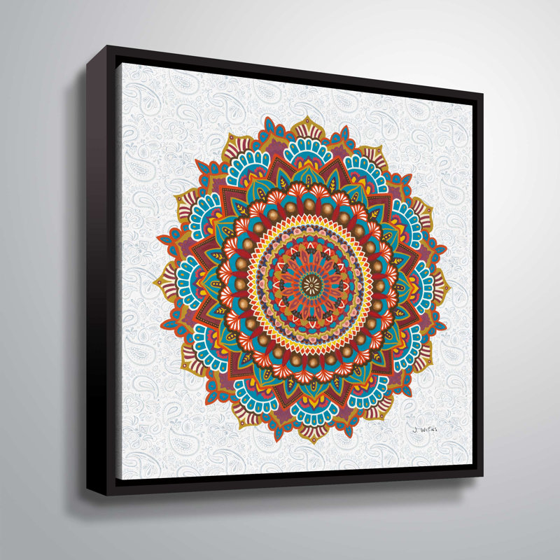 Mandala rêve-impression sur toile, Cadre flottant, H 10 po x l 10 po x P 2 po
