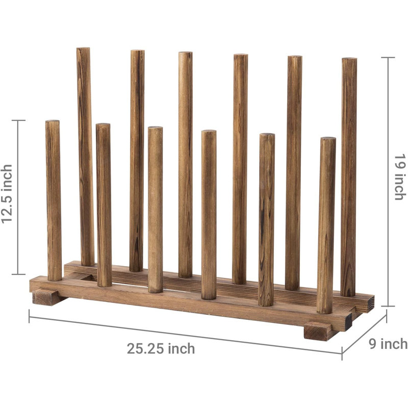 Solid Wood Boot Holder Rack For Entryway Shoe Storage, Organizes And Dries 6 Pairs Of Tall And Short Boots With Rustic Design