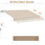 Auvent beige 13 pi x 8 pi. Et cadre en aluminium. Auvent rétractable manuel pour terrasse, terrasse, balcon et manivelle - beige. Cadre, housse