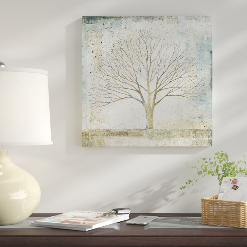 " Solitary Tree Collage " by Avery Tillmon, 24" H x 24" W, Wrapped Canvas
