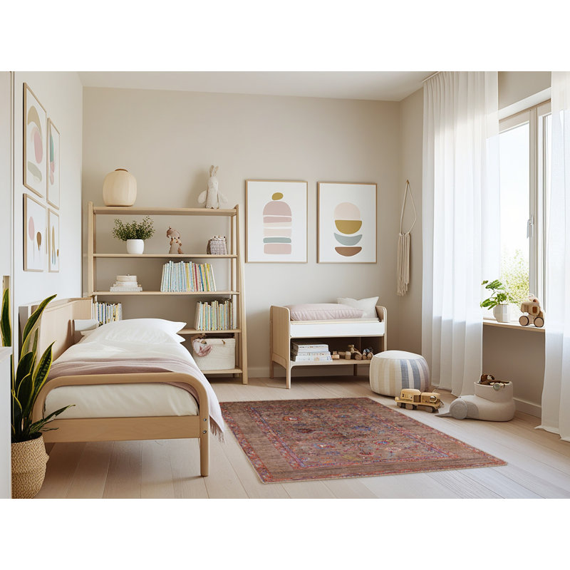 Tapis brun à motif oriental, Rectangle 3 pi x 5 pi