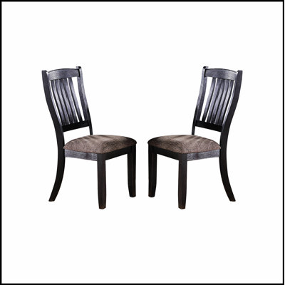 Coffee Fabric Upholstered Side Chairs, (Set of 2), Comfortable and Durable for Dining and Living Spaces