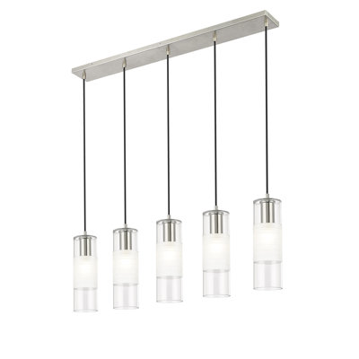 Preisler 5 - Light Steel Dimmable Kitchen Island Linear Chandelier