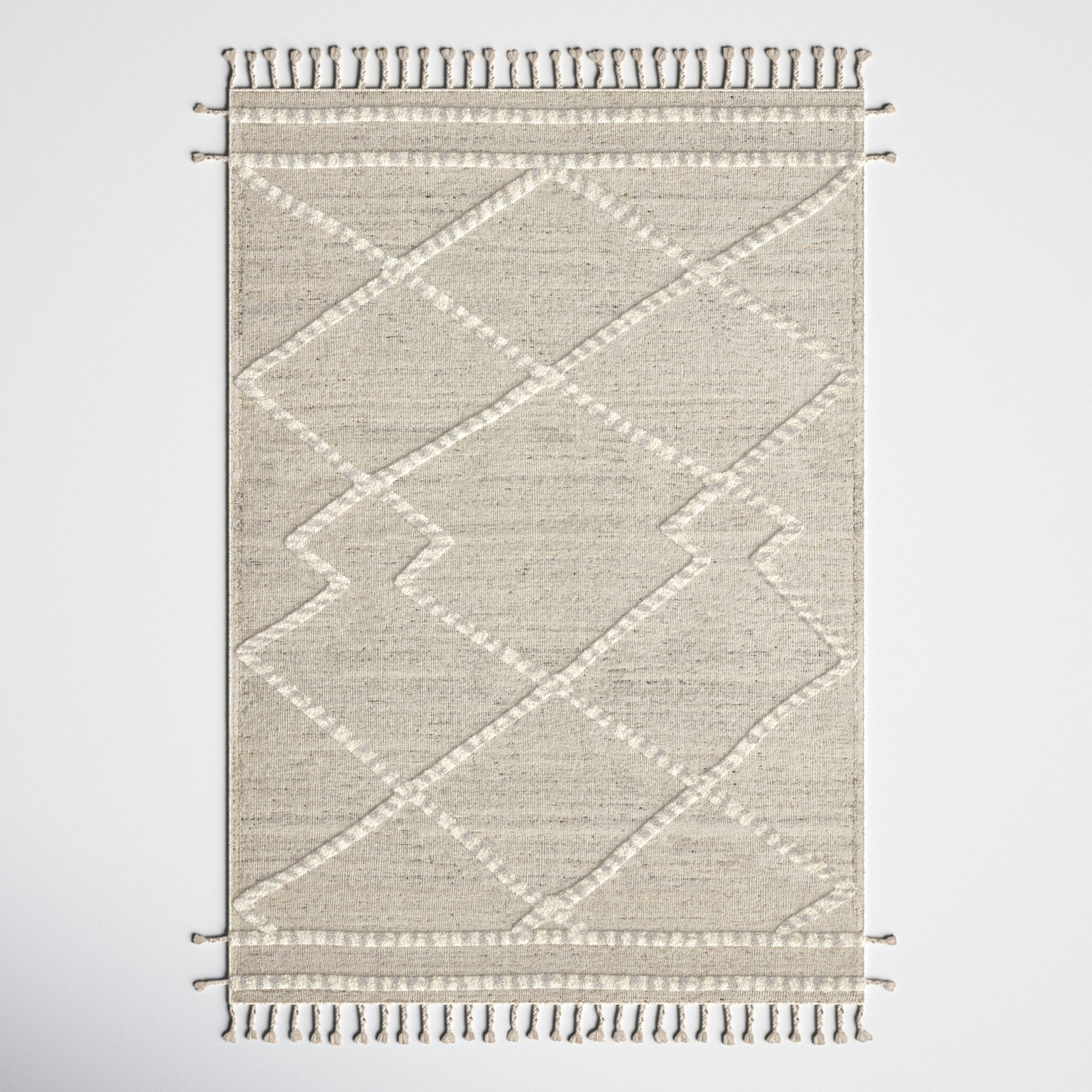 Hanna Ivory Hand-Knotted Wool Rug, Rectangle 5'6" x 8'6"