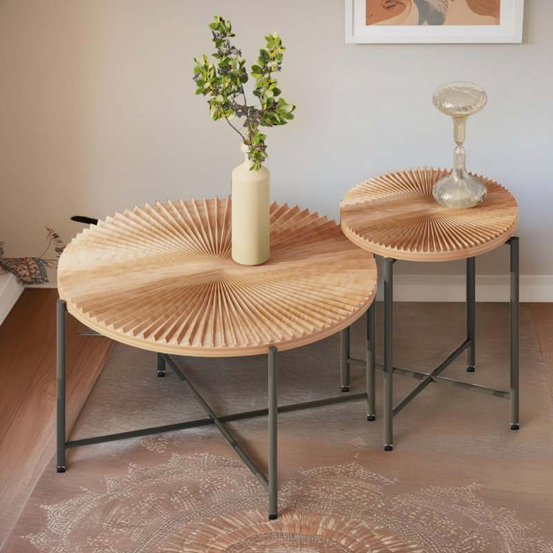Ensemble de tables basses 31,4 po, Bois naturel