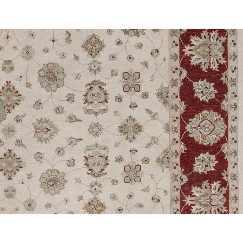 Cornwall Wool Oriental Area Rug in Beige/Red