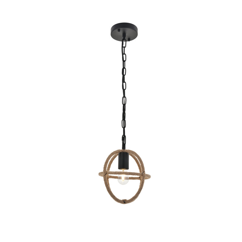 Luminaire suspendu à globe unique à 1 lumière, H 9,1 po x l 8,1 po x P 8,1 po