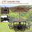 Ridenour Metal Picnic Table Dining Table with Umbrella Hole - Coated Steel Heavy Duty Commercial Grade Table-306516886