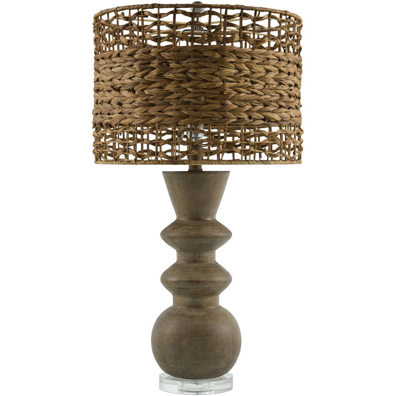 Ayrion Accent Table Lamp, 30" H x 16" W x 16" D, Clear/Dark Brown