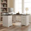 Bureau en L 59 po cannelé avec station de charge et armoire de rangement 59 po Modern