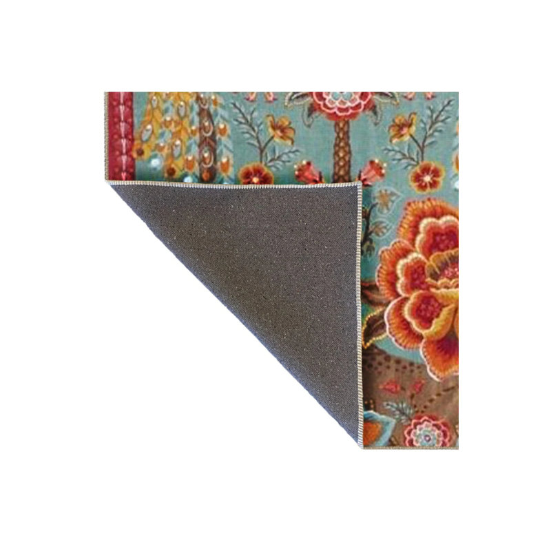 Blue Themed Multicolored Tree Rose And Peacock Patterned Vintage Decorative Rug, Rectangle 3'4" x 5'