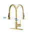 Robinet de cuisine en acier inoxydable brossé doré avec distributeur et distributeur de savon - Scratch, Rust, Spot 360