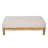 Kaelin Modern Coastal Acacia Wood Outdoor Ottoman with Cushion and Slatted Base