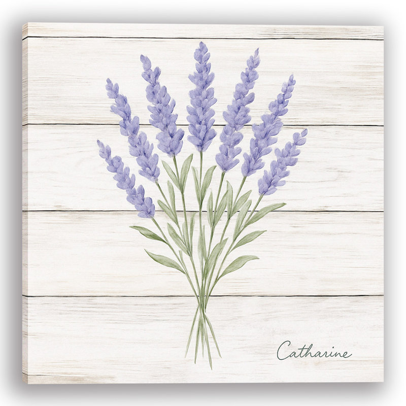 «Lavender Simplicity» - Art mural sur toile à motif floral de ferme