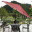 Parasol 9 pi à rayures rouges - Toile, parasol rayé à l'air frais, fabrication en acier stable