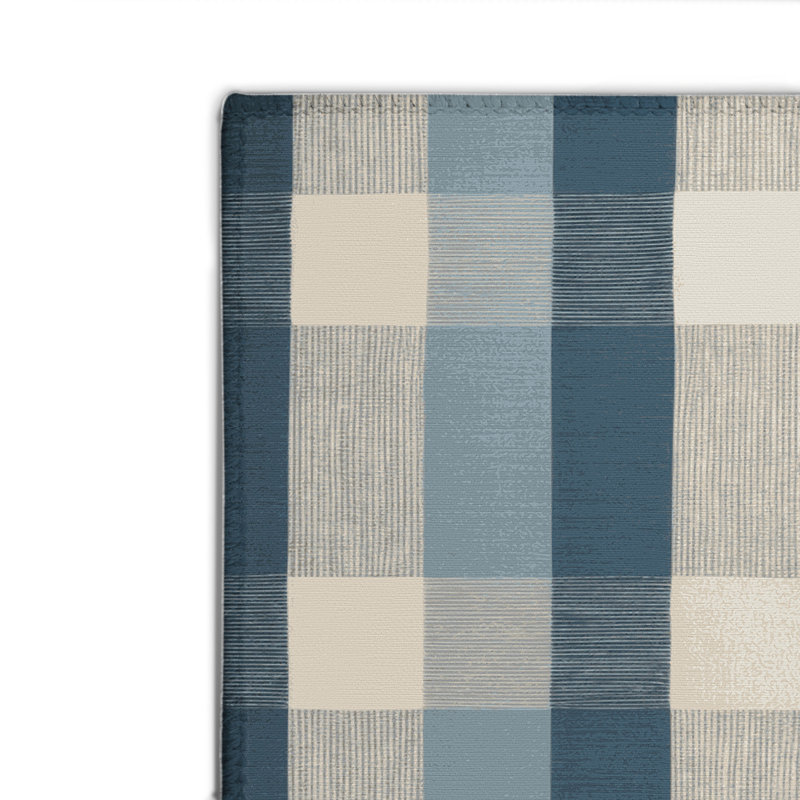 Tapis d'intérieur et d'extérieur à carreaux bleu, Rectangle 4pi x 6 pi