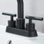 Robinet de lavabo de salle de bain, ensemble central 4 pouces 4 modes 2 poignées avec bec pivotant à 360 °, avec robinet de salle de bain 4 pouces