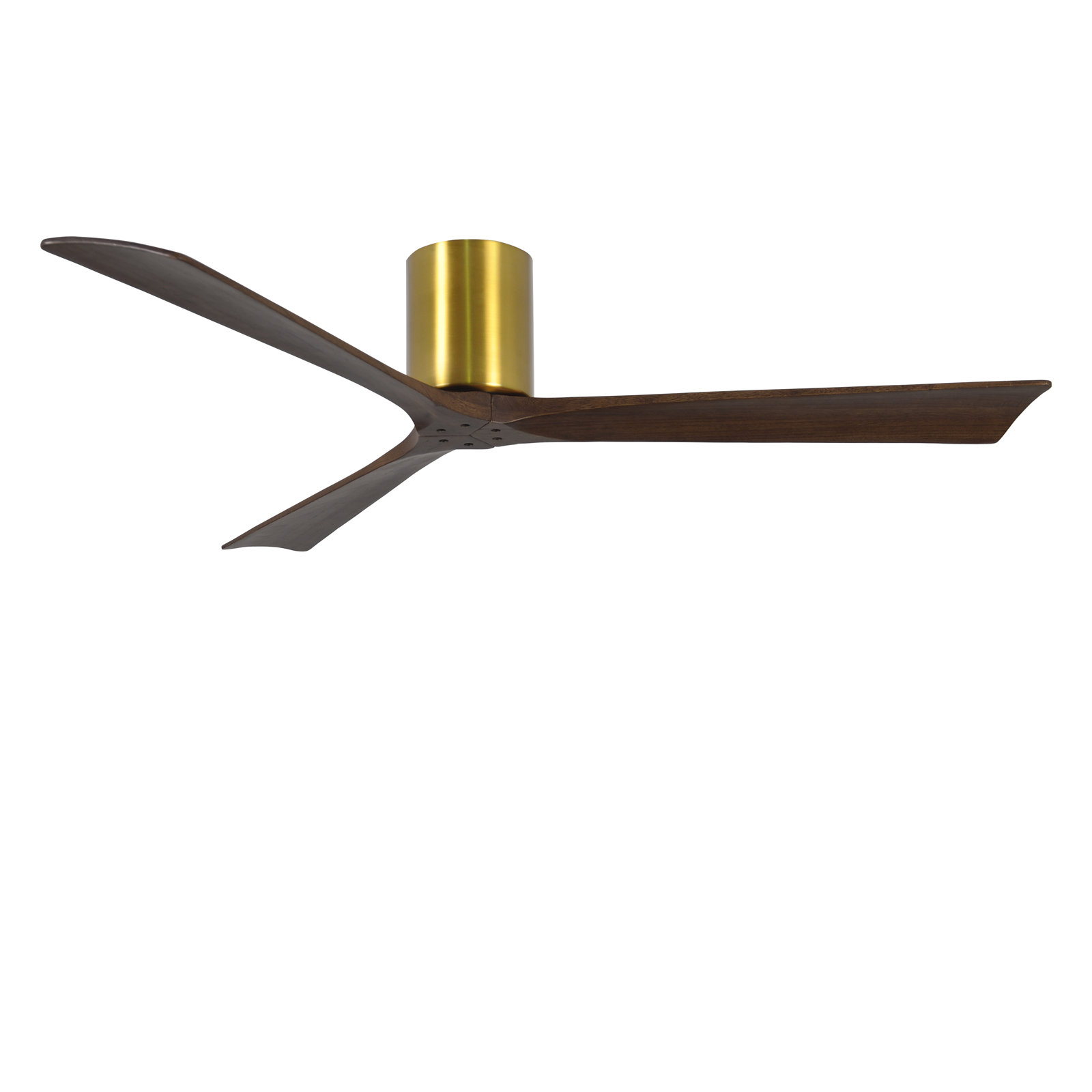 Olivier 3 Blade Ceiling Fan, Brushed Brass, Walnut Tone, 60"