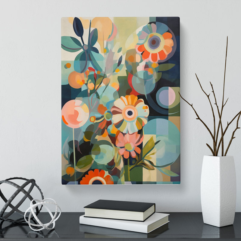Medena Retro Flowers Vol.11 - Wrapped Canvas, 60cm H x 40cm W x 3cm D