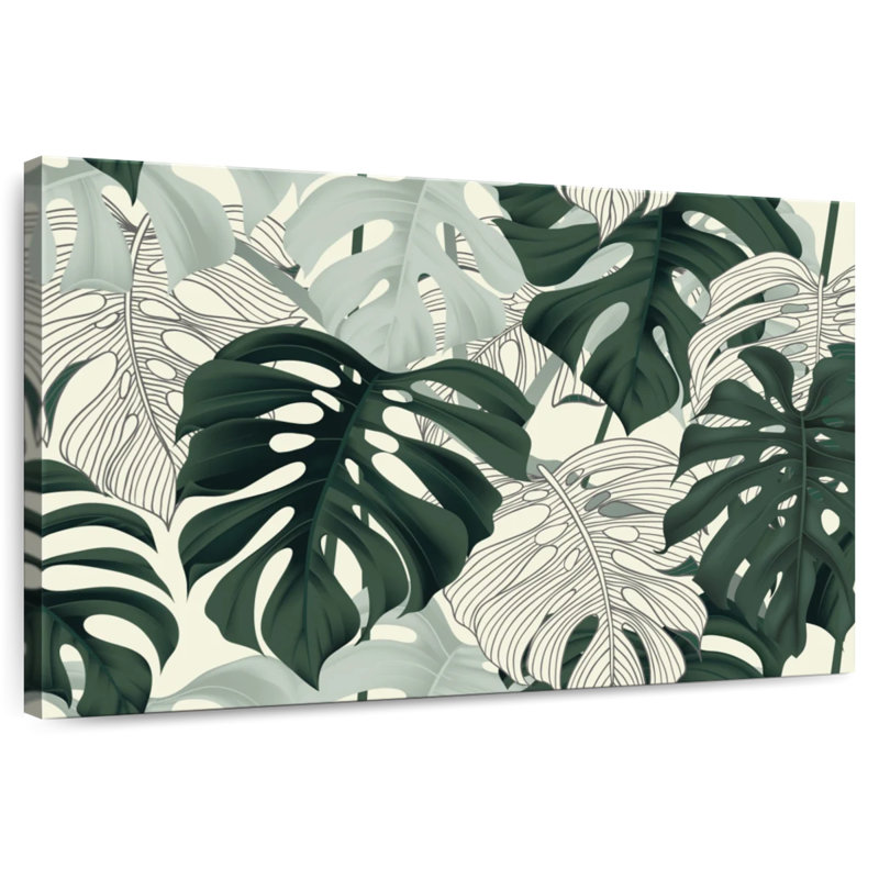 Feuilles Harnek Jungle Monstera, H 32 po x l 48 po