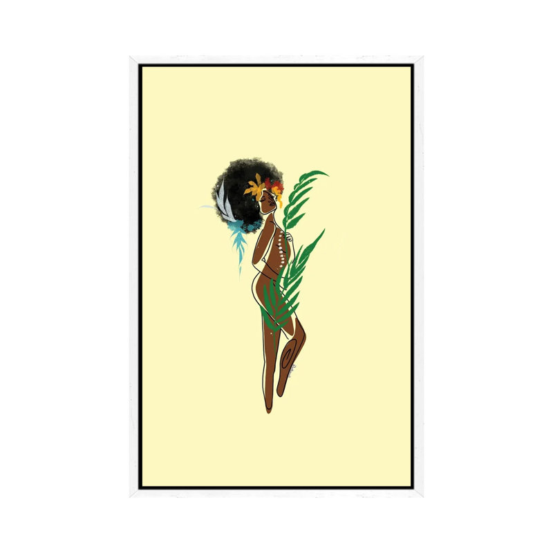 Yellow by DeeLashee - Painting on Canvas, 66.04cm H x 45.72cm W x 3.81cm D, White Framed