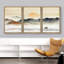 «Abstract Landscape Rising Sun Misty Ocean Mountain», peinture sur toile 3 pièces-70991604-70991602