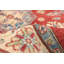 Tapis unique en laine noué à la main de style Gazni rouge / gris des années 2010 de 4 pi 11 po x 7 pi Qaiden