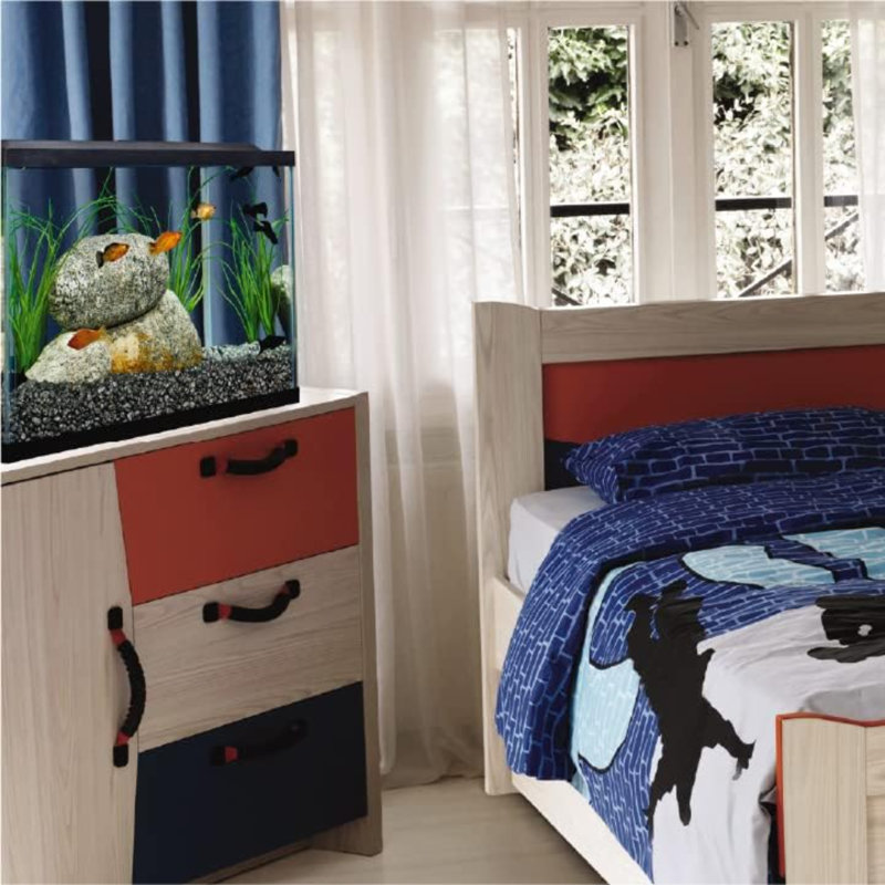 Aquarium, 10 gallons, ensemble complet d'aquarium tropical avec éclairage DEL pour poissons d'eau douce