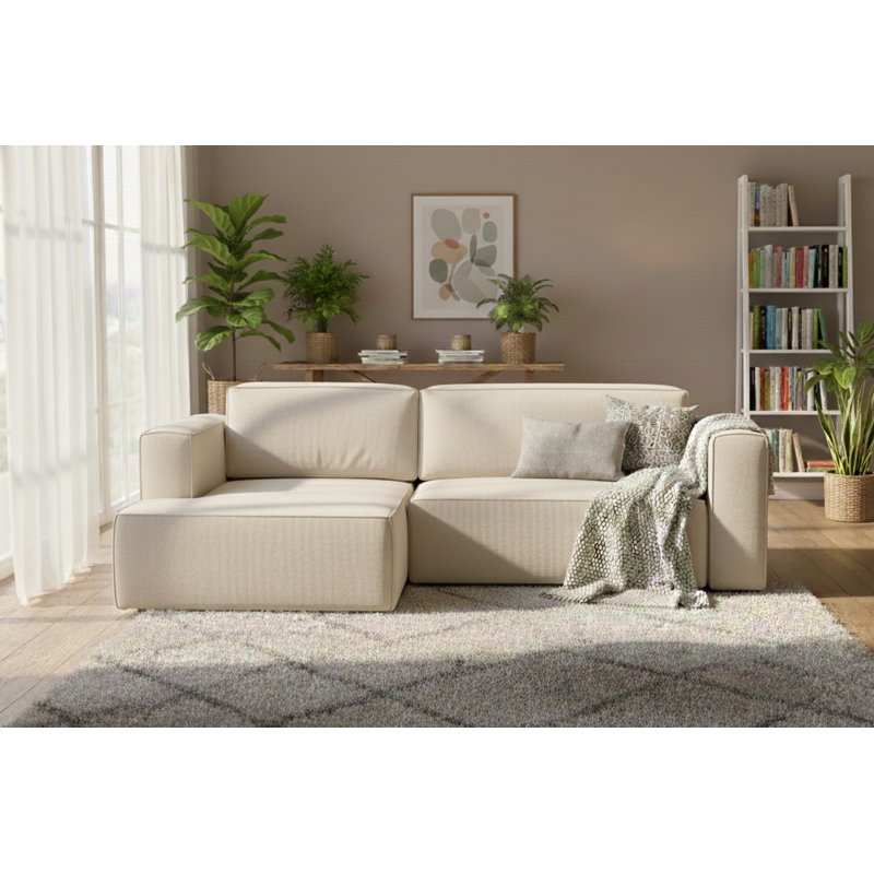 Suzue Corner Sofa, Left Hand Facing, Beige