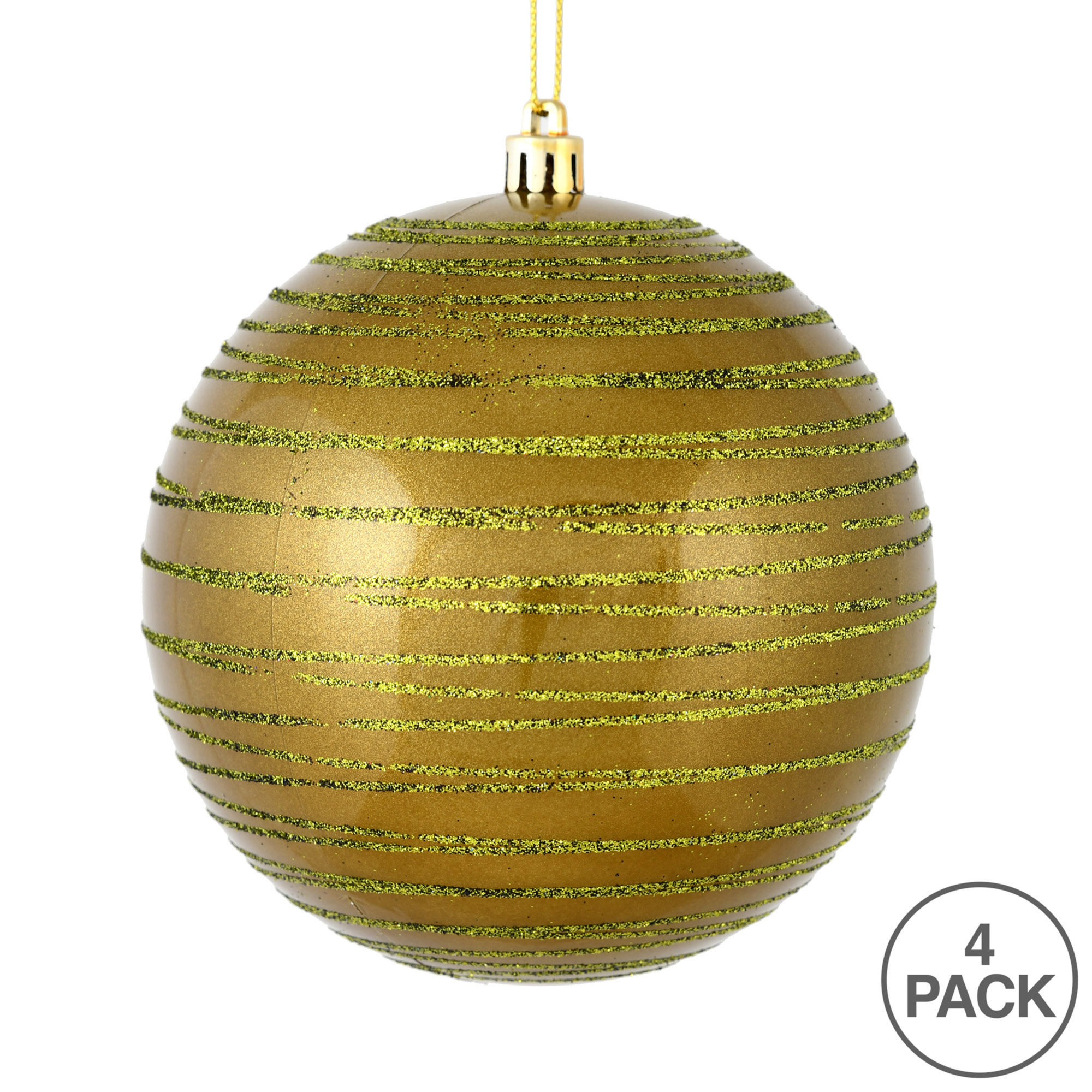 Candy Finish Ball Ornament, Olive
