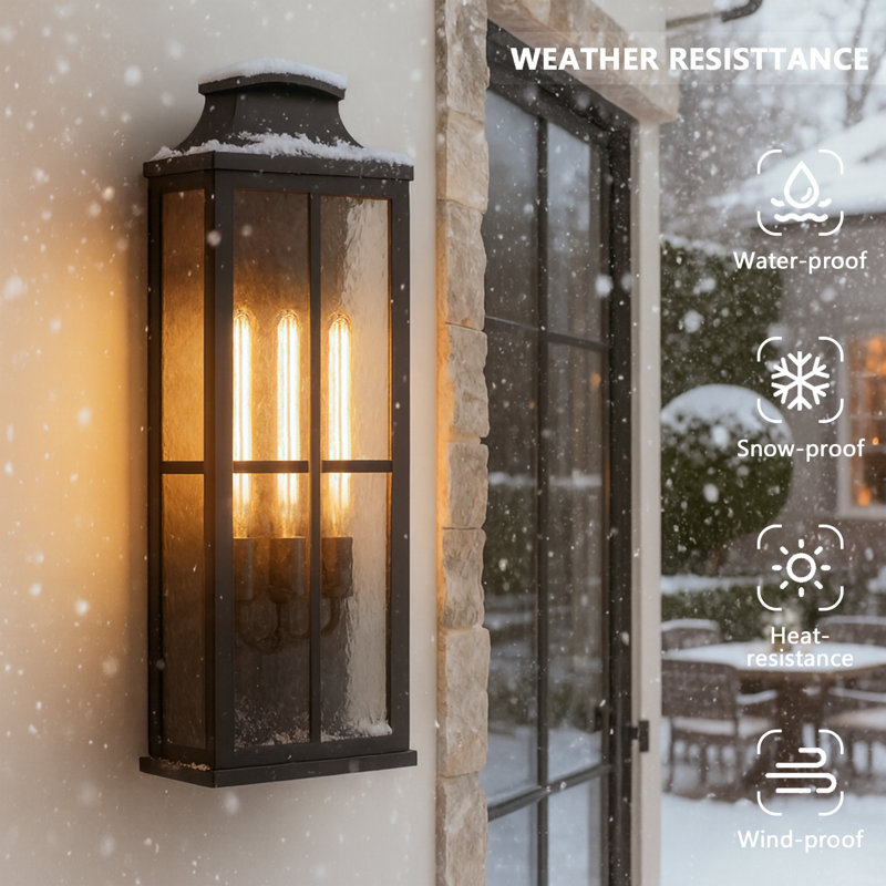 Outdoor Lantern Wall Light, 32" H x 8.5" W x 2" D