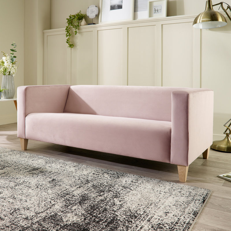 Aunchman 3 Seater Upholstered Sofa, Blush