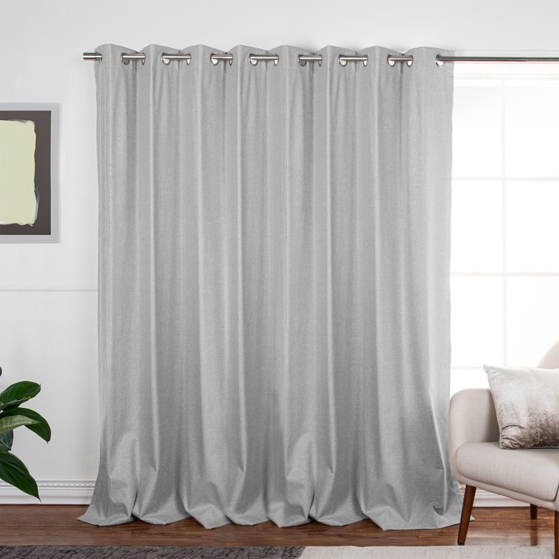 Rideau occultant texturé de grande largeur Basketweave, Gris