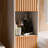 Bathroom Tall Storage Cabinet With Bamboo Slats Door