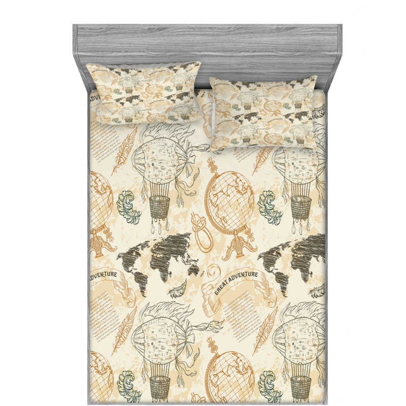 Microfiber Sheet Set, Queen Sheet + Fitted Sheet + 2 Pillowcases