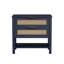 Table de chevet étroite en rotin avec 2 tiroirs et tablette de rangement Boho-1079940066