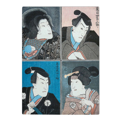 Tempered Glass Four Actors by Utagawa Kunisada Chopping Board