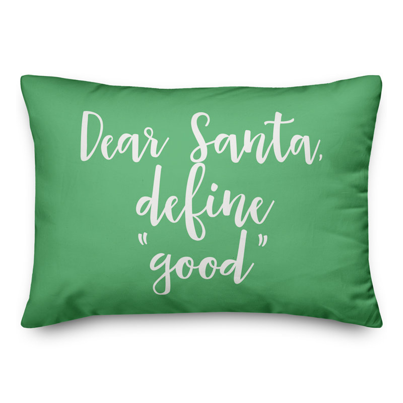 Coussin de noël, cher père noël, définir le père noël , Vert clair